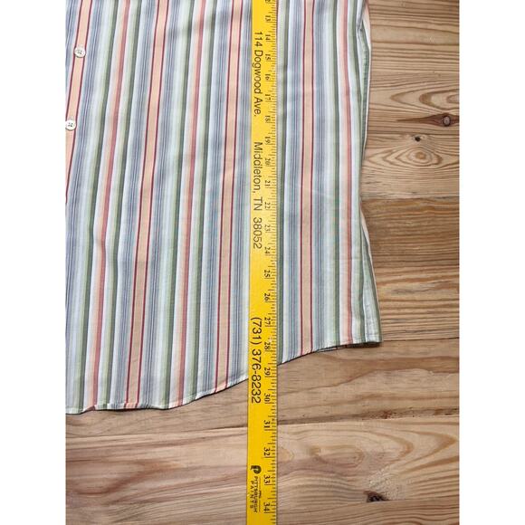 Claiborne Striped Green Wrinkle Free Modern Fit Men’s Size XL - Picture 7 of 10